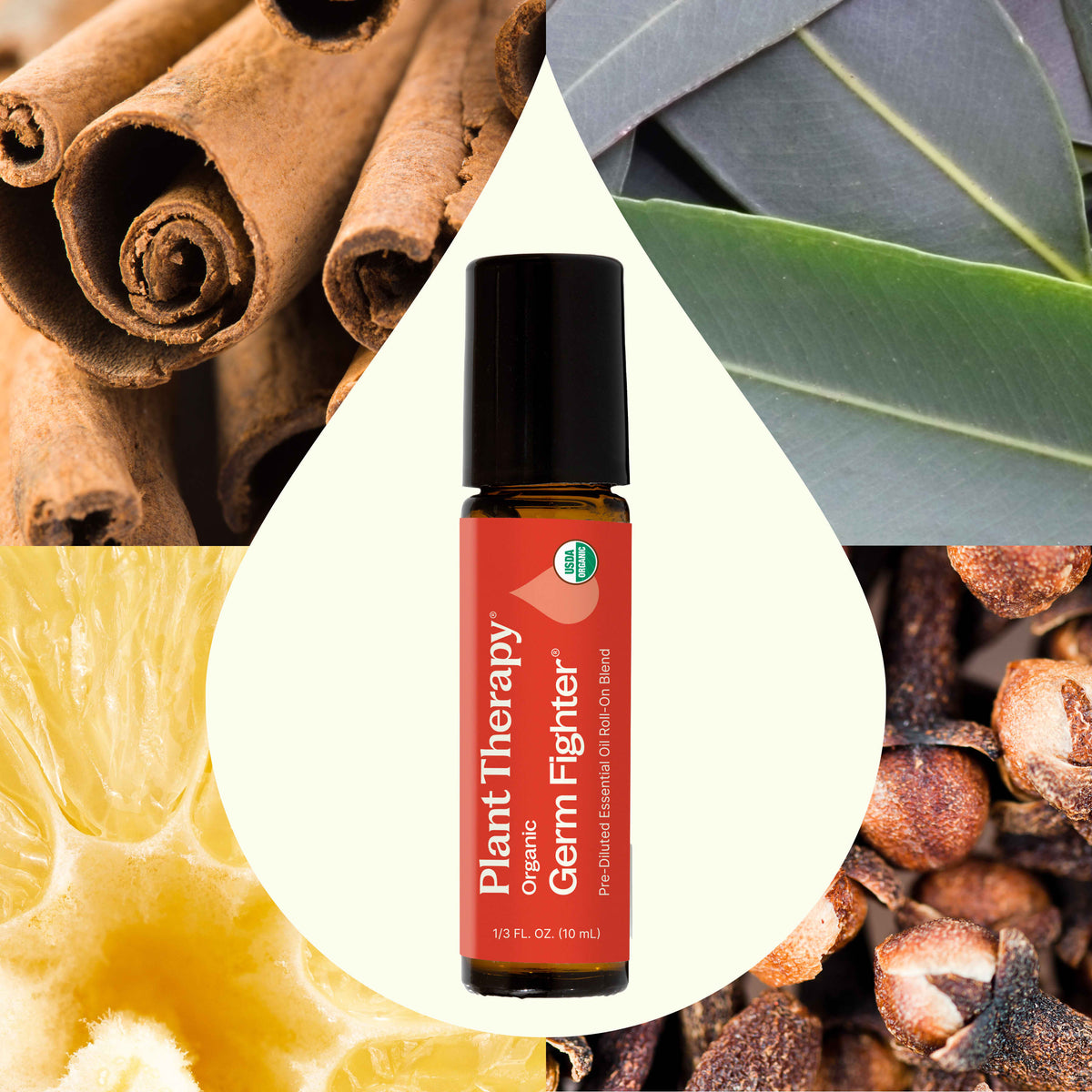 Organic Germ Fighter Essential Oil Blend Pre-Diluted Roll-On
